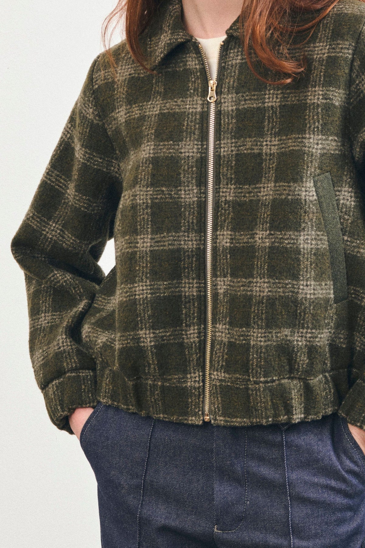 VALAYA-CHECKED JACKET WITH ZIP | Le Mont Saint Michel