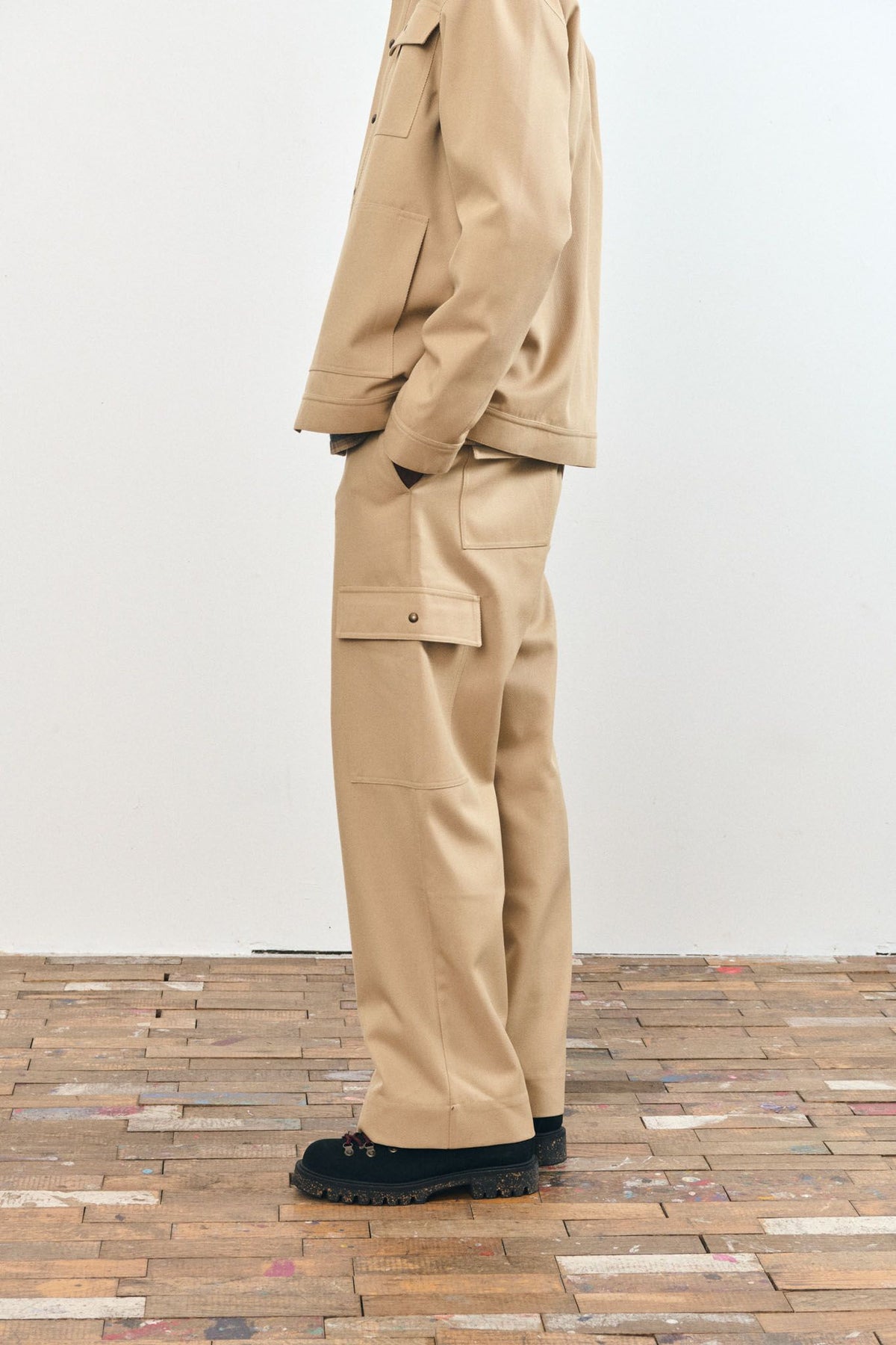 PLESLIN - PANTALON CARGO EN LAINE | Le Mont Saint Michel