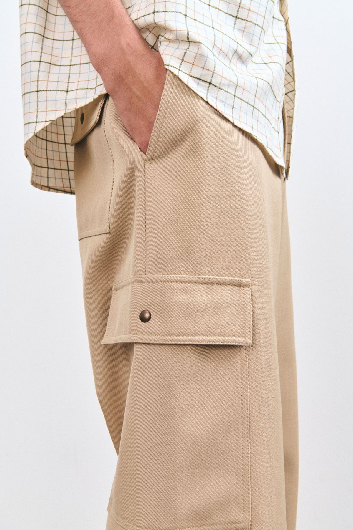 PLESLIN - PANTALON CARGO EN LAINE | Le Mont Saint Michel